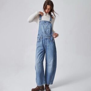 Women's Barrel Denim Overalls size M